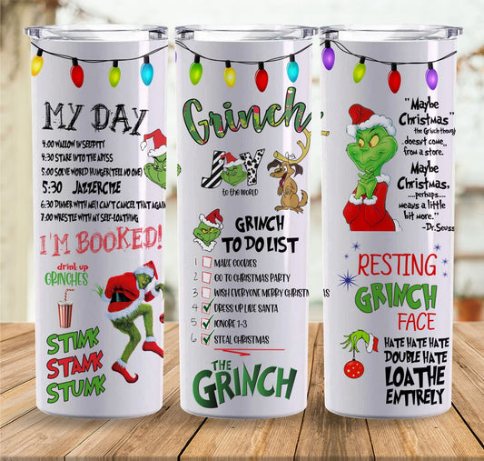 Skinny Tumbler 15oz Grinch