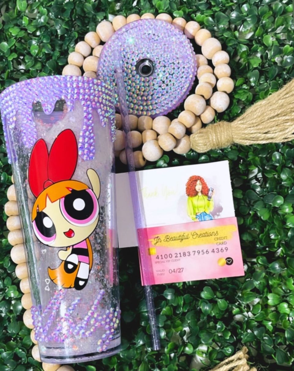 Snowglobe tumbler blossom