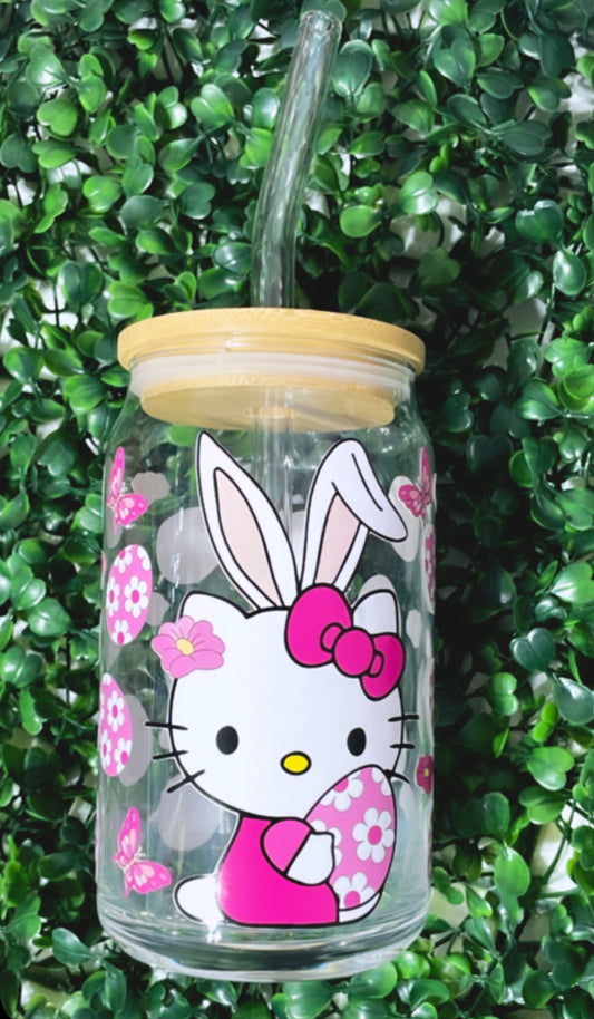 Can glass Easter kitty