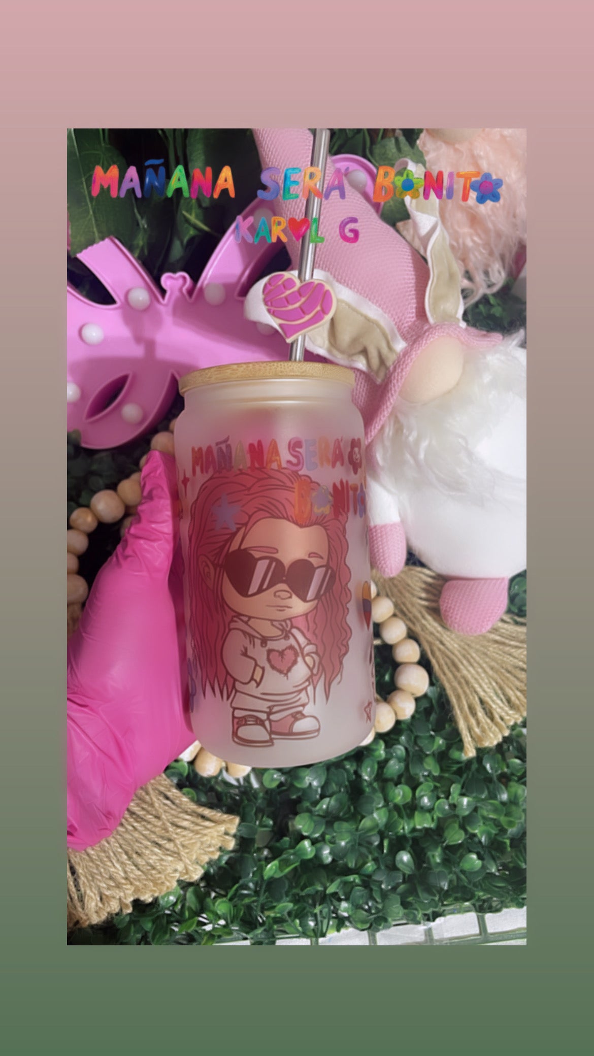 Can Glass frosted Baby Karol g
